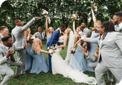 Wedding Party Image Holding Flowers