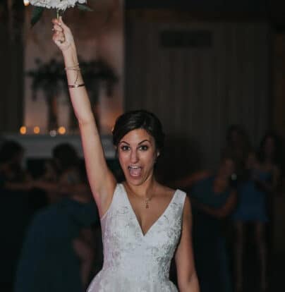 Bride holding bouquet