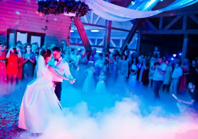 Wedding,Dance,In,Restaurant,With,Varioius,Lights,And,Smoke